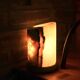 Vintage pale green natural onyx table lamp, 1970s.