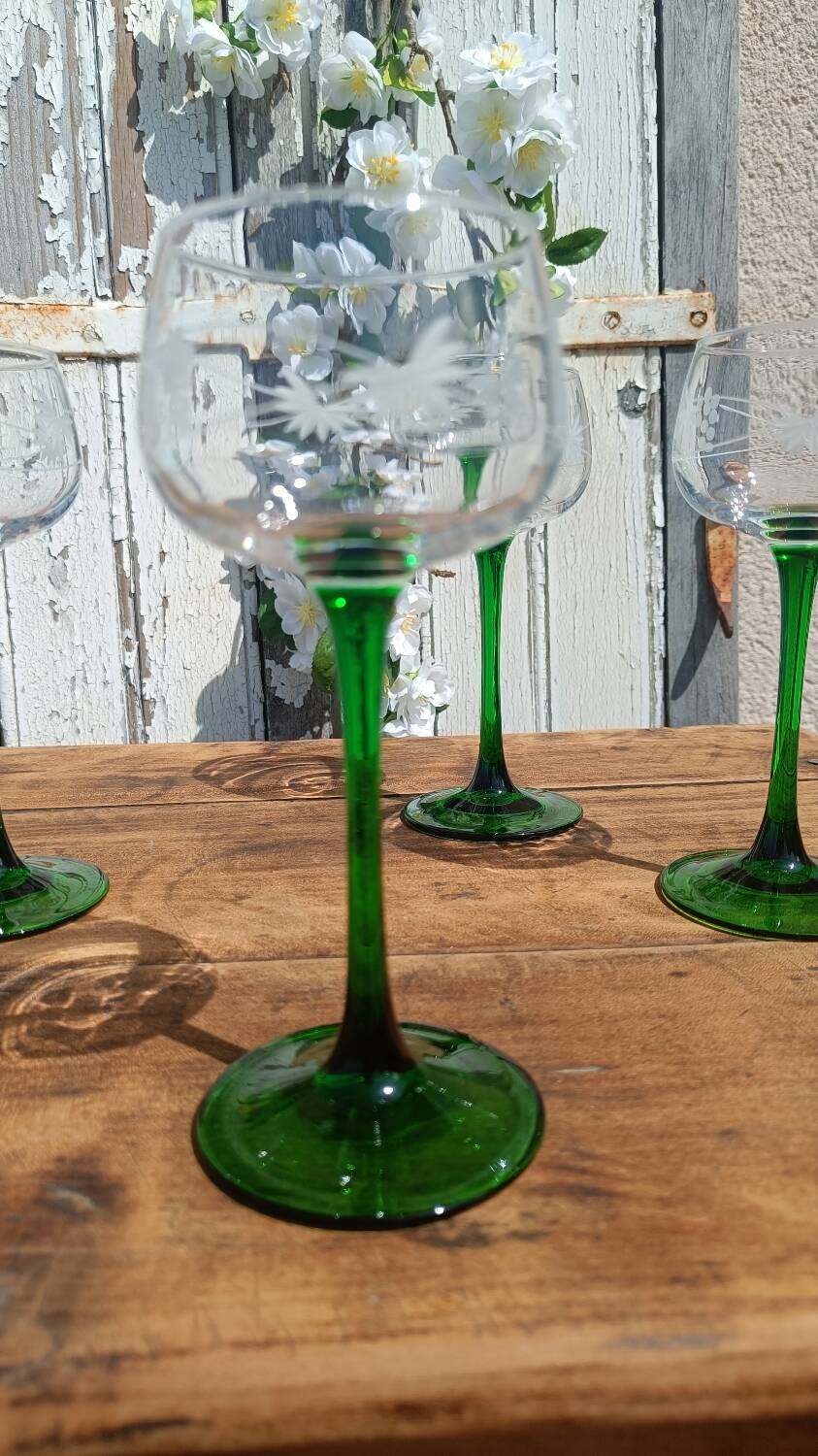 Antique engraved glasses from Alsace