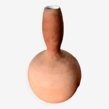Antique style enamelled terracotta gourd vase