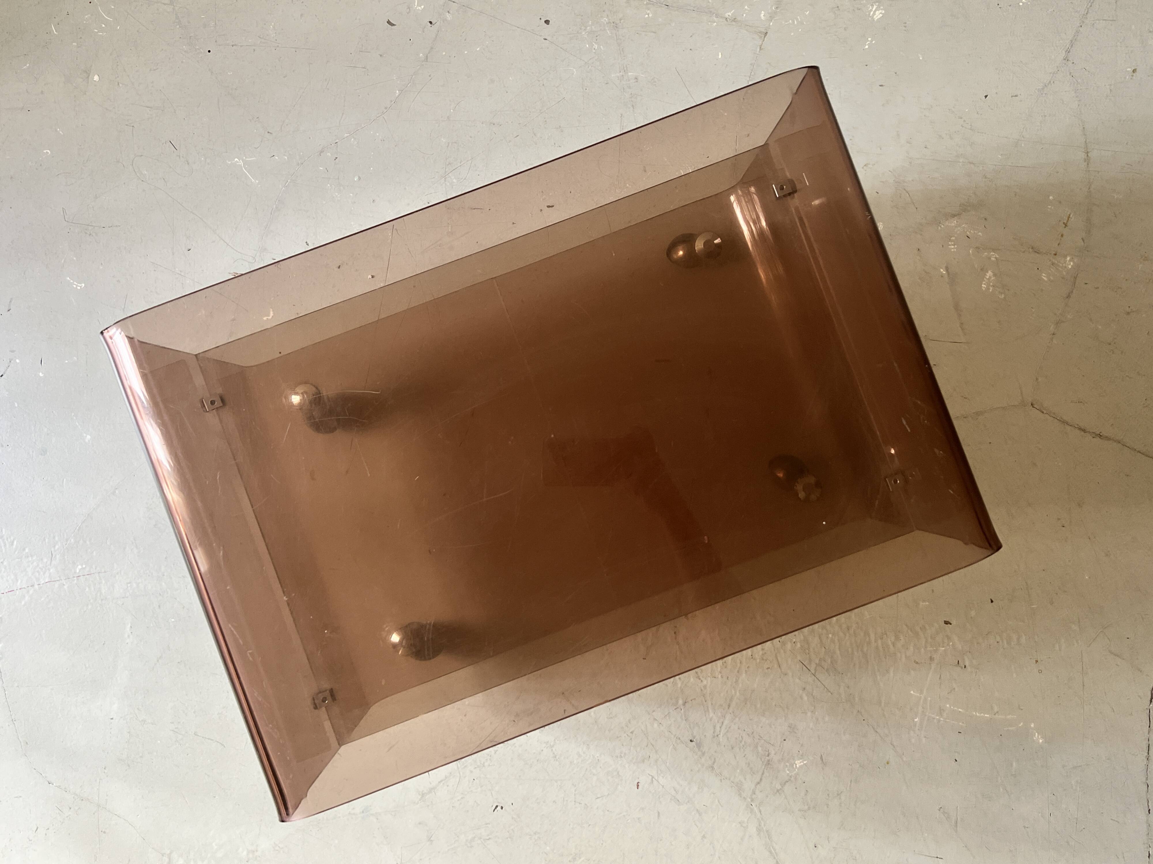 Smoked plexiglass TV/HiFi unit by M. Dumas for Roche Bobois, 1970