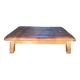 Antique gym bench in Havana leather and solid wood – 170 cm