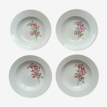 4 assiettes creuses vintage Kahla motif roses