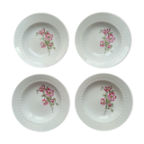 4 vintage Kahla hollow plates pink pattern