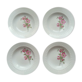 4 assiettes creuses vintage Kahla motif roses