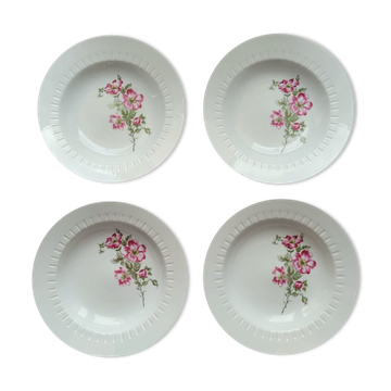 4 vintage Kahla hollow plates pink pattern