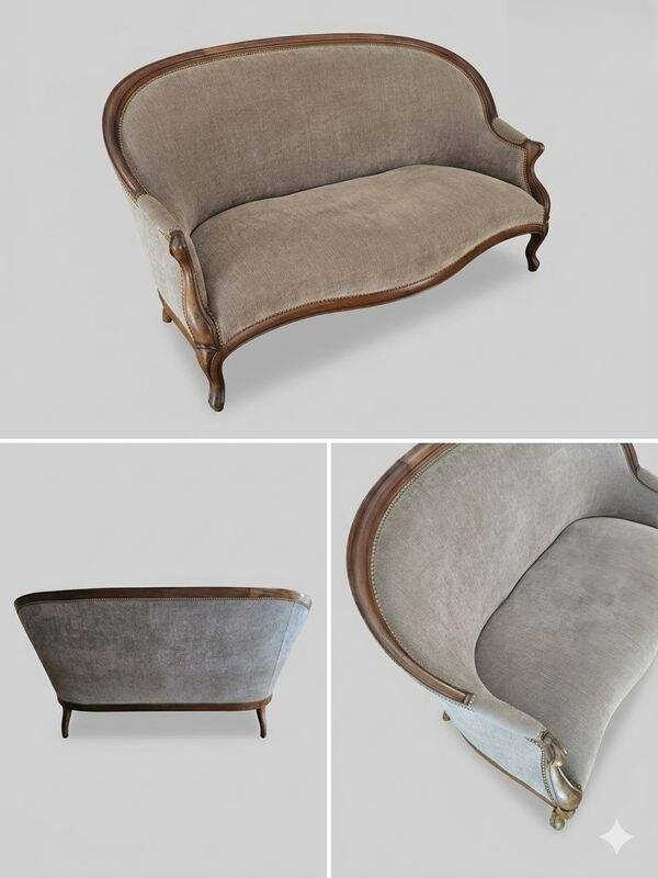 Banquette / Canapé Corbeille de Style Louis XV