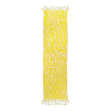 Moroccan Berber rug in lemon yellow with reliefs