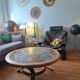 Vallauris coffee table signed drac 1960 wood earthenware steel