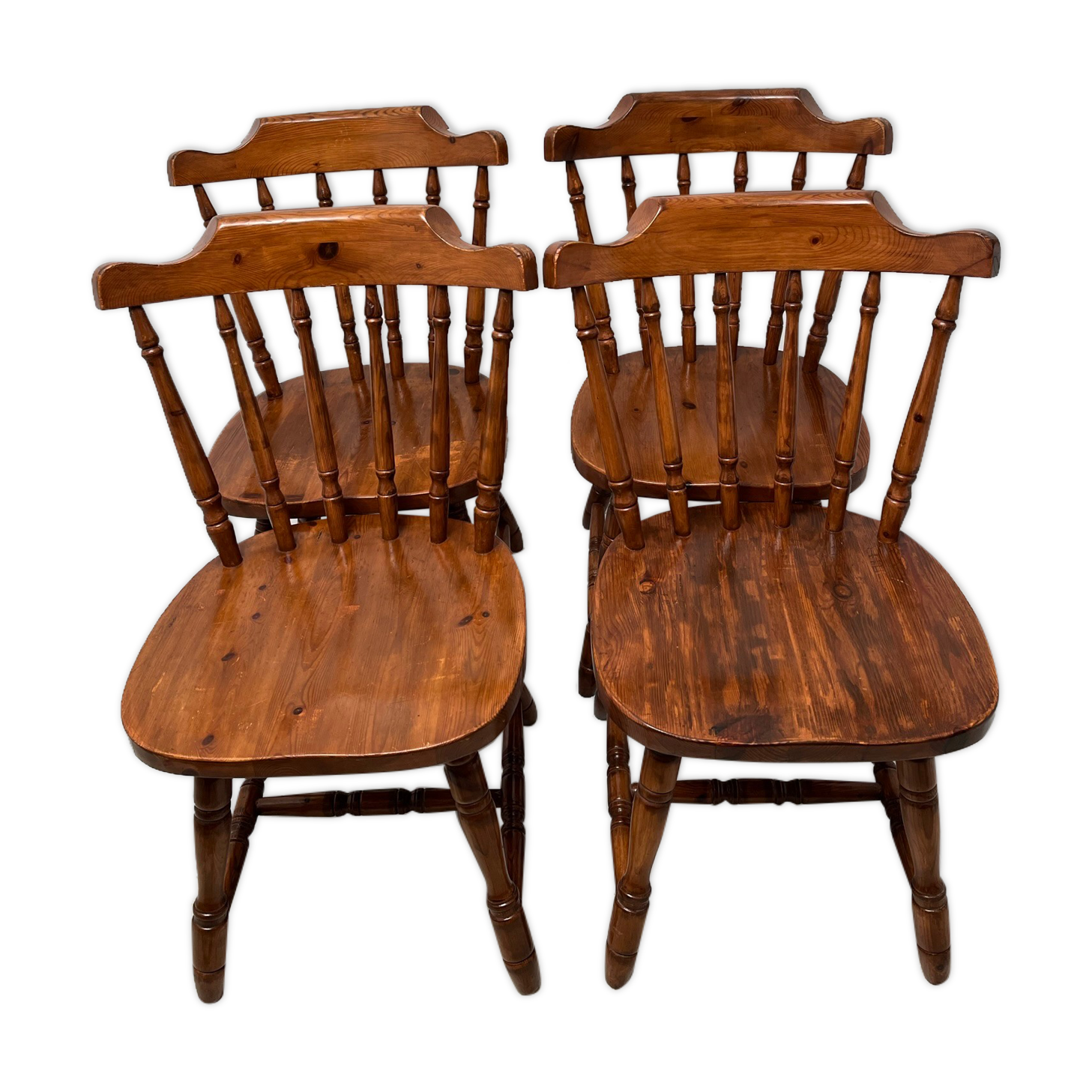 4 chaises western de saloon vintage 1970-1980