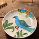 Handcrafted ceramic plate – bird design – signed