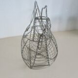 Egg basket chromed metal wire, chicken-shaped,