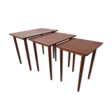 Danish teak pull ou tables by H W Klein For Bramin