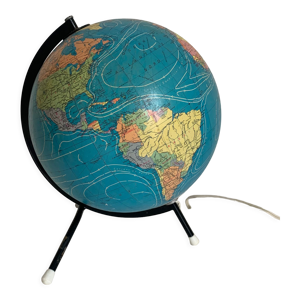 Globe vintage 1975 terrestre tripode