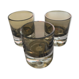 Lot de 3 verres fumés fond épais