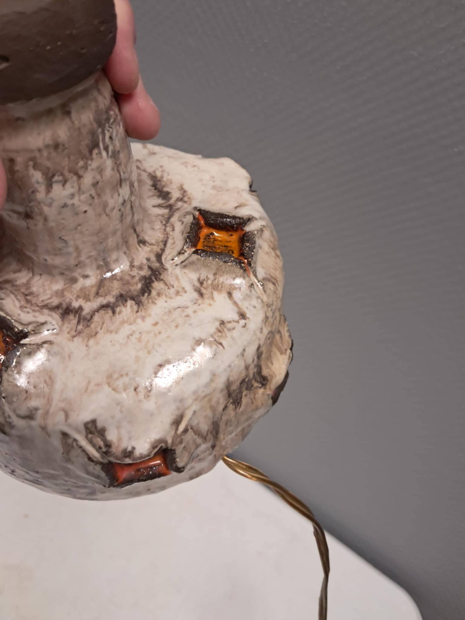 Danish ceramic table lamp from Samsø ceramics 1970-80s