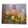 An old oil painting depicting a bouquet of flowers.