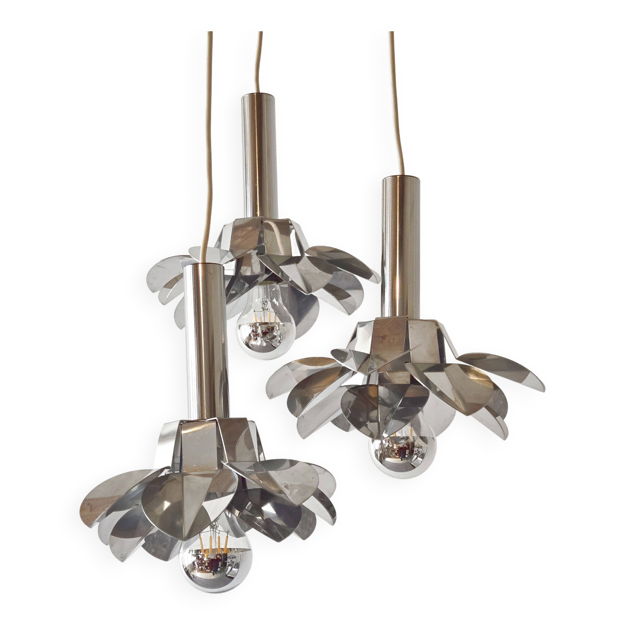 Vintage 1970 waterfall pendant light