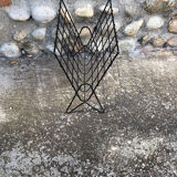 Black metal magazine rack