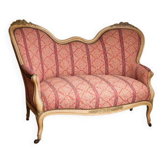 Antique Louis XV style bench – Napoleonic III period – 110 cm