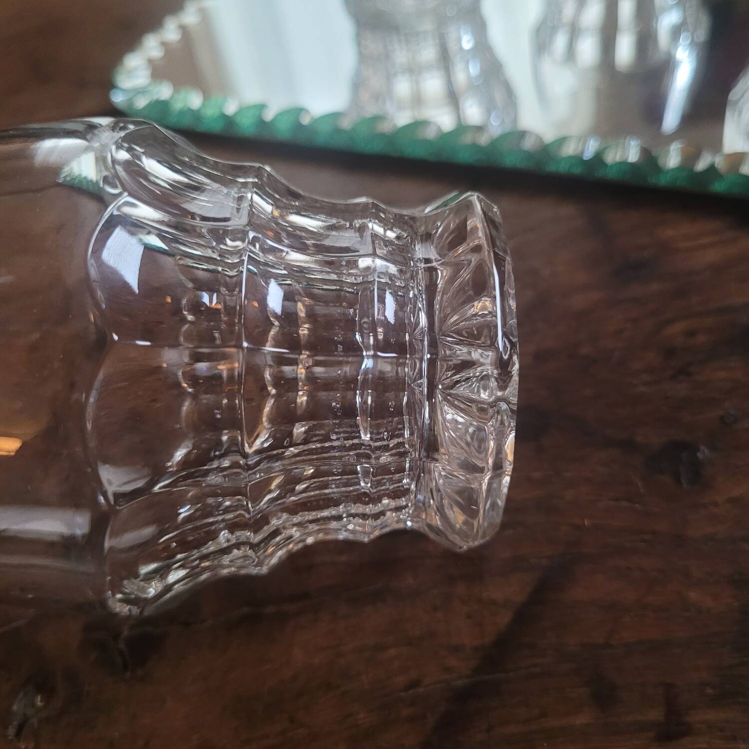 Set of 10 faceted glasses, pressed-molded glass, circa 1950–1960