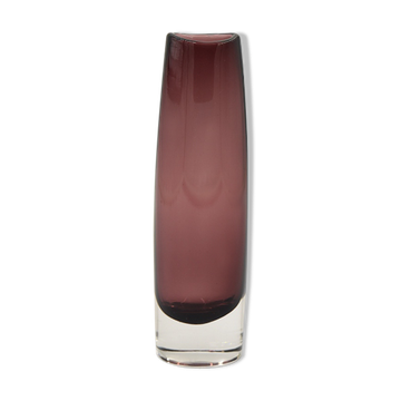 Vase en verre Sommerso couleur prune scandinave du milieu du siècle, années 1950
