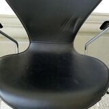 4x chaises d'Arne Jacobsen pour Fritz Hansen, modèle 3107 en cuir