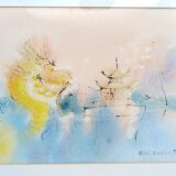 Michel constant. Watercolor on paper.