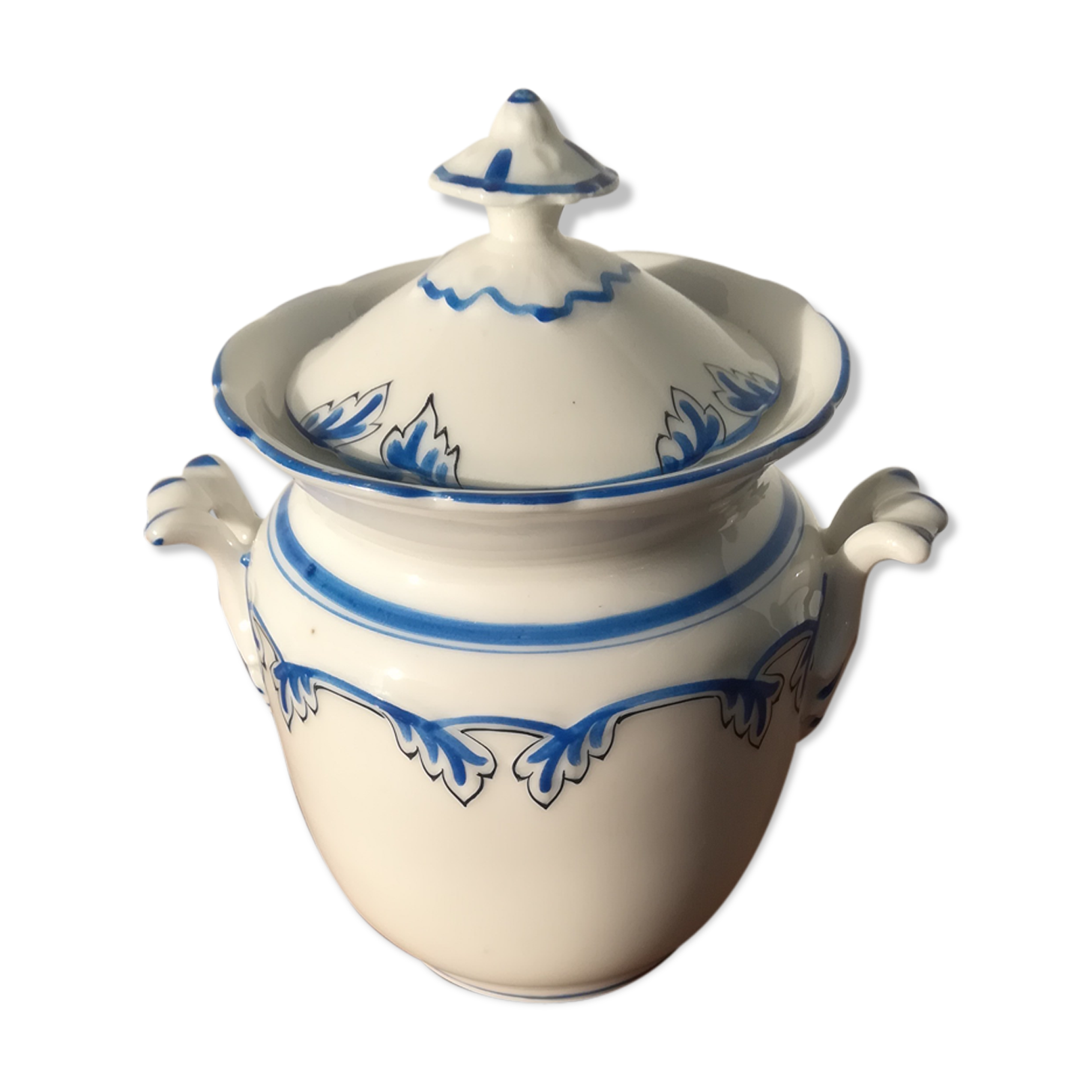 Sucrier porcelaine Paris bleue