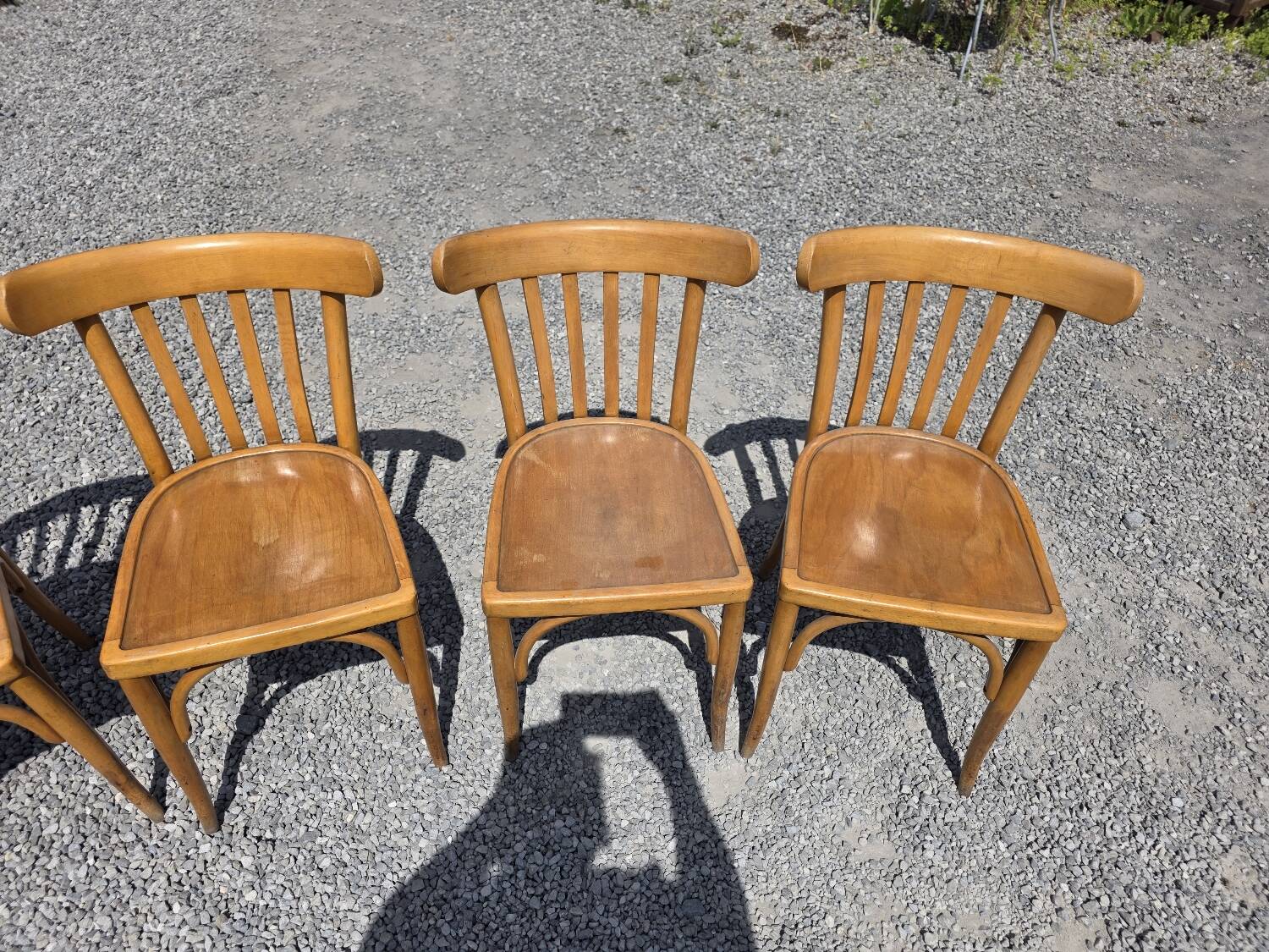 6 Luterma curved wooden bistro chairs