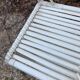 Vintage white rattan wall shelf