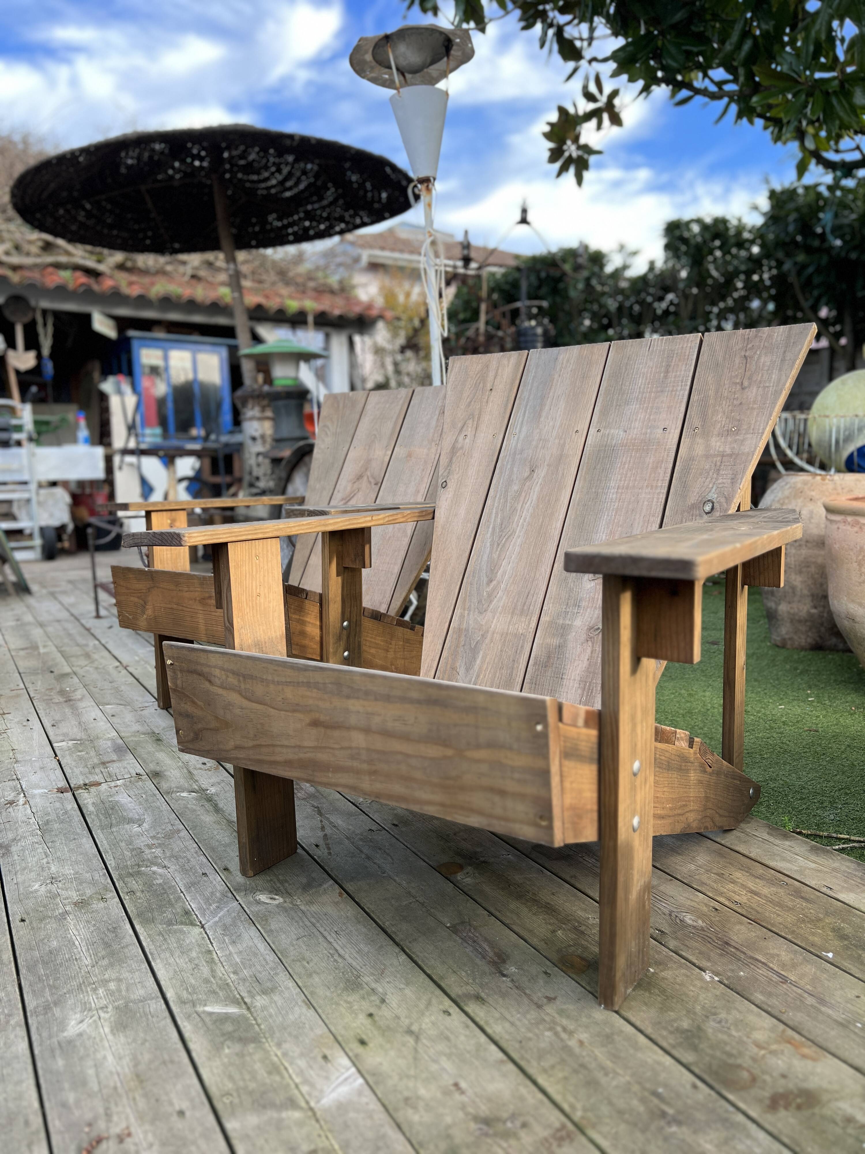 Adirondack style garden armchair