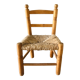 Children's chair blond wood and straw
