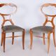 Biedermeier Oak & Walnut Chairs, Vienna, Austria, 1820s, Set of 4