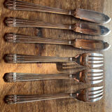 Set of 3 Christofle fish forks and 3 knives