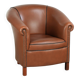 Cowhide club armchair in English style with comfortable seating.