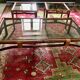 Table basse maugrion bambou, verre et cuir