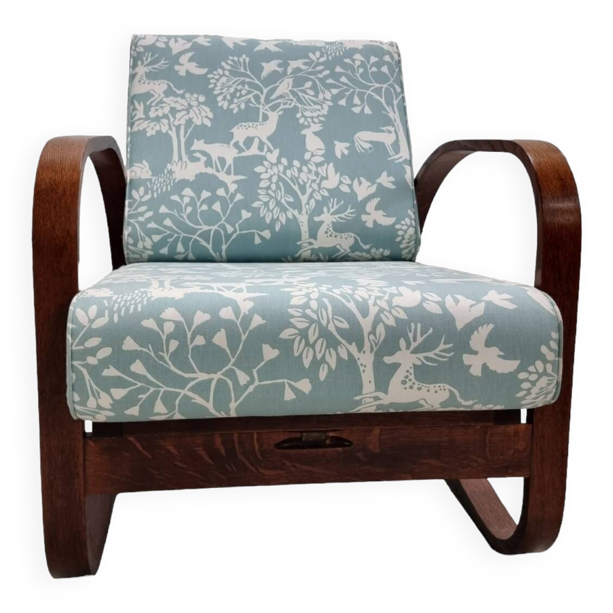 H-70 adjustable Art Deco armchair by J. Halabala, 1930s Czechoslovakia