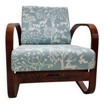 Fauteuil Art Déco réglable H-70 par J. Halabala, Tchécoslovaquie 1930