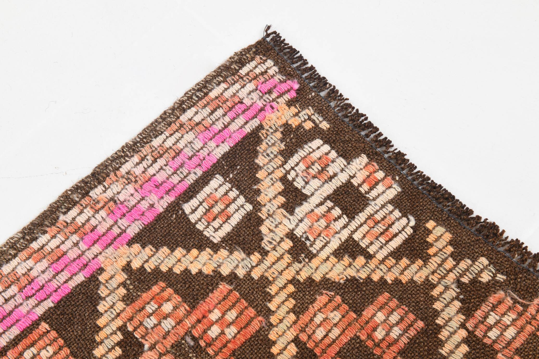 5x9 Yellow Brown Turkish Kilim Rug, 151x282Cm