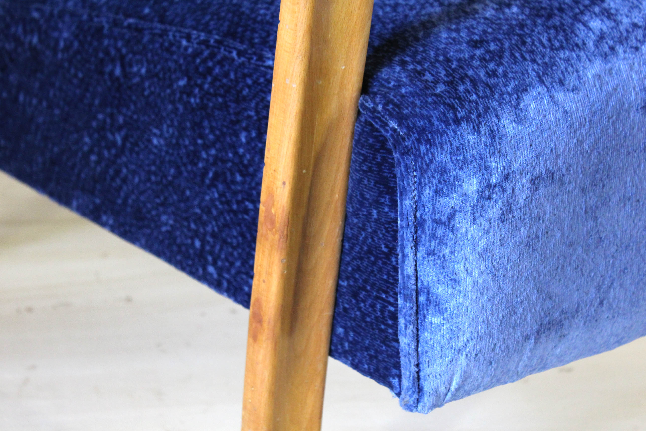 1940s italian art deco velvet armchair