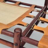1960s, Scandinavian design by Arne Norell, sofa, model "Kontiki", original condition, leather, beech.