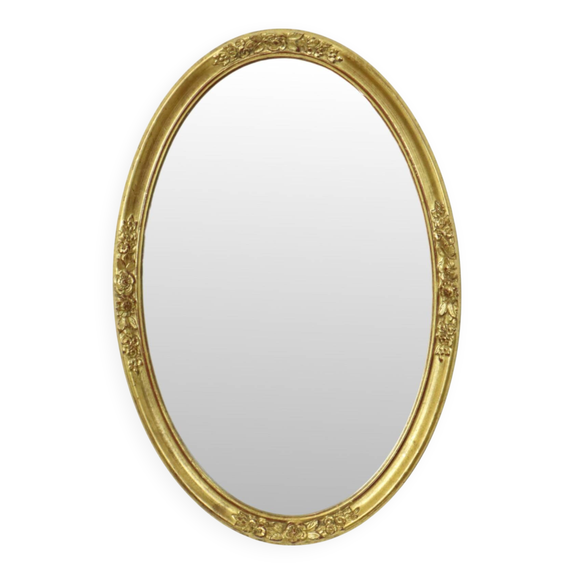 Hollywood Regency Golden Mirror Oval Deknudt Classic