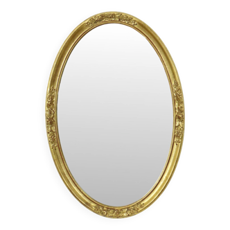 Hollywood Regency Golden Mirror Oval Deknudt Classic