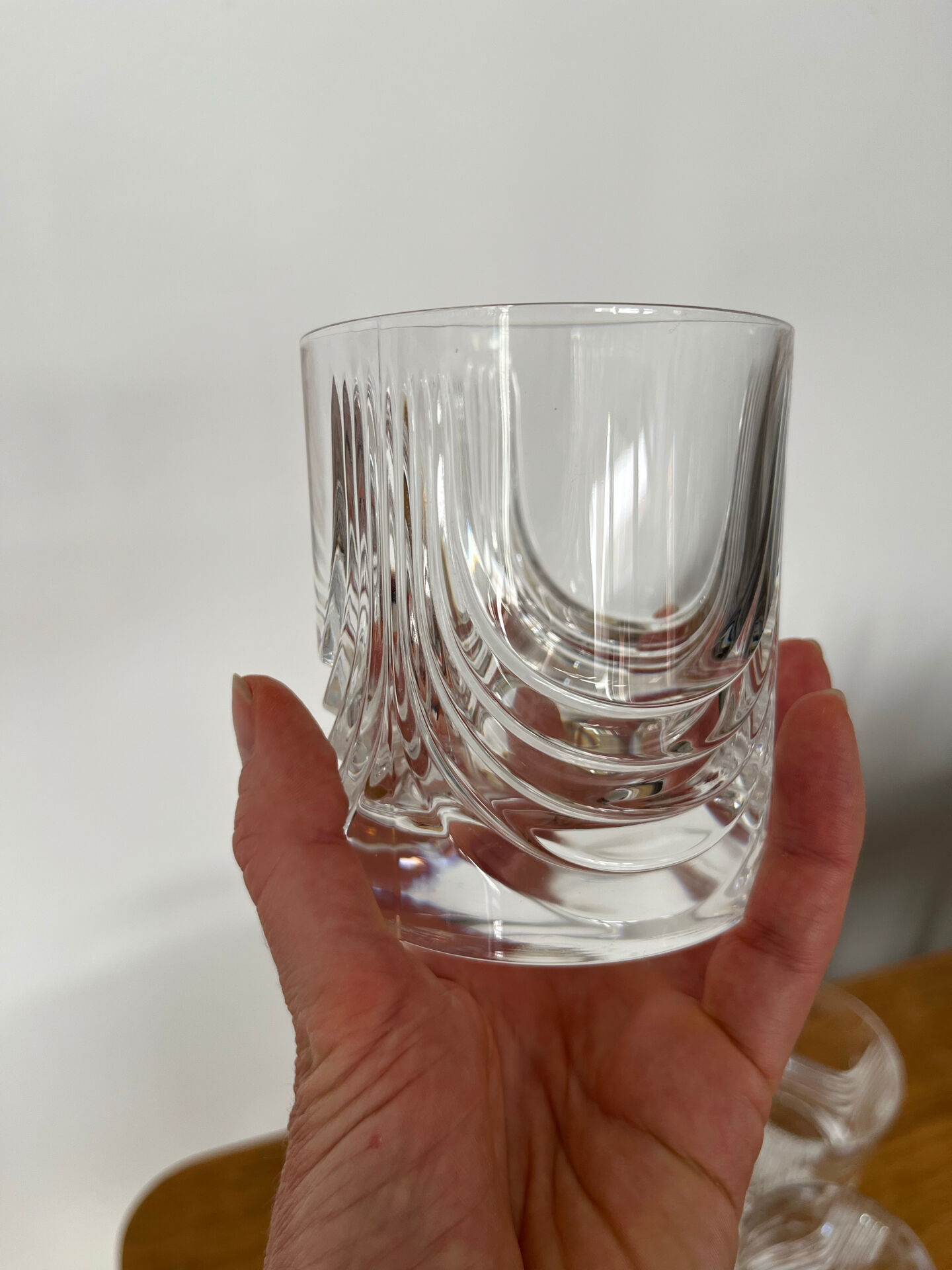 Set of 6 vintage crystal whisky glasses from Royal Cristal Rock.