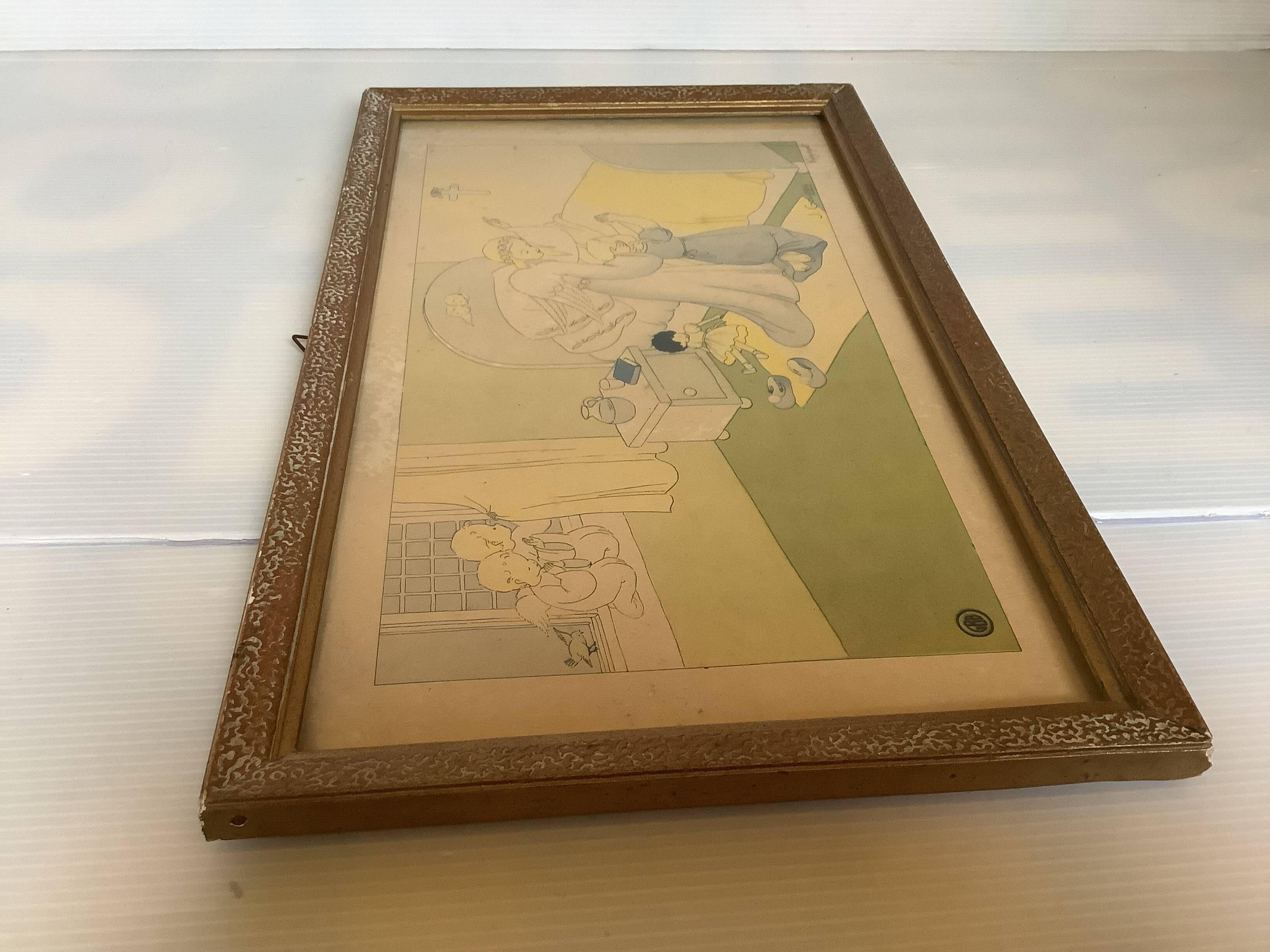 Old religious illustration frame