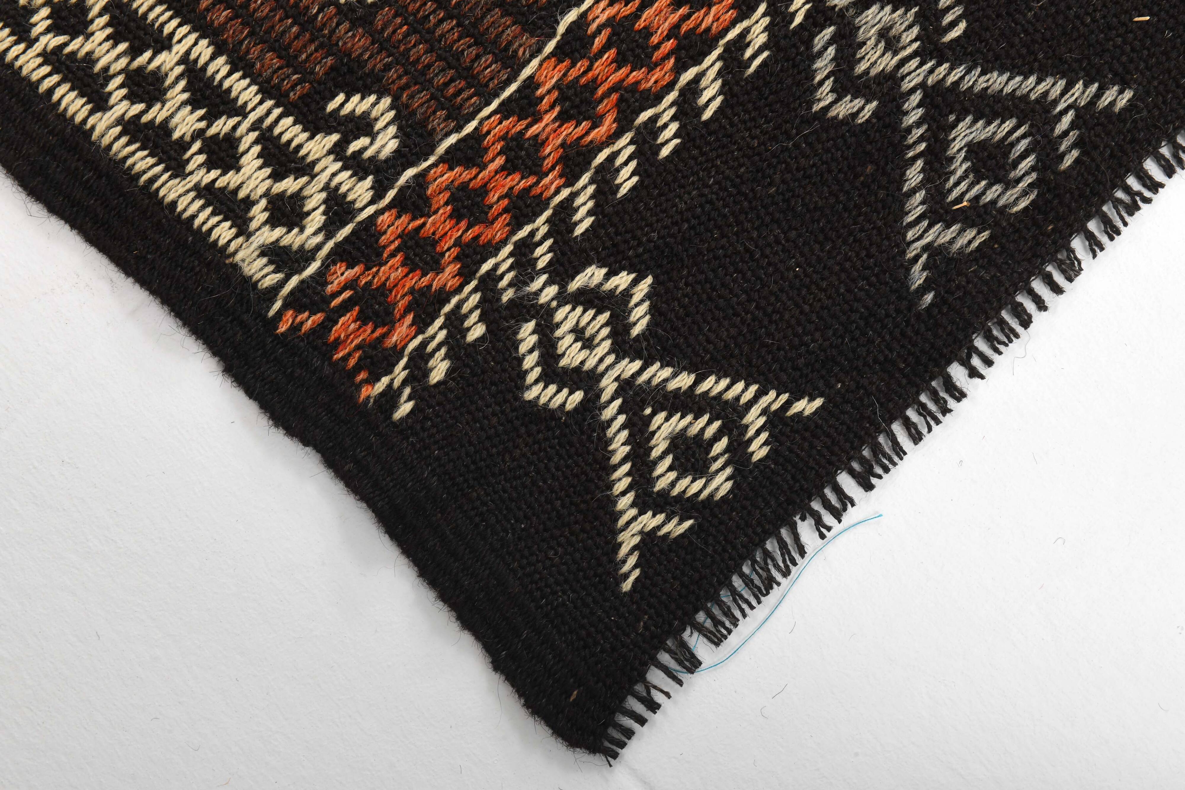 7x10 Green & Burgundy Handmade Wool Kilim Rug, 220x296Cm