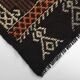 Tapis kilim en laine fait main vert et bordeaux 7x10, 220x296 cm