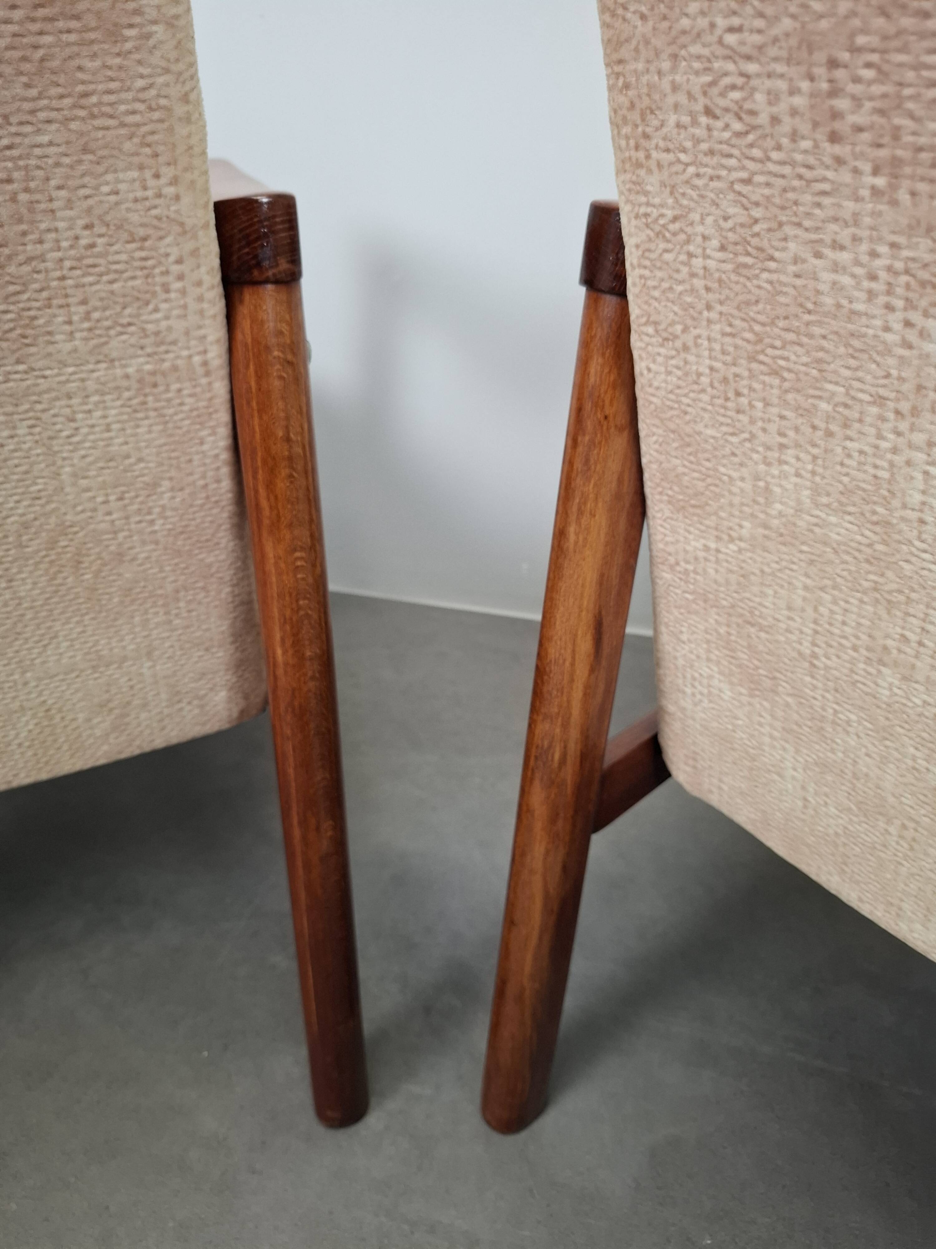 Pair of TON Mid-Century Modern Armchairs, Czechoslovakia, 1970s