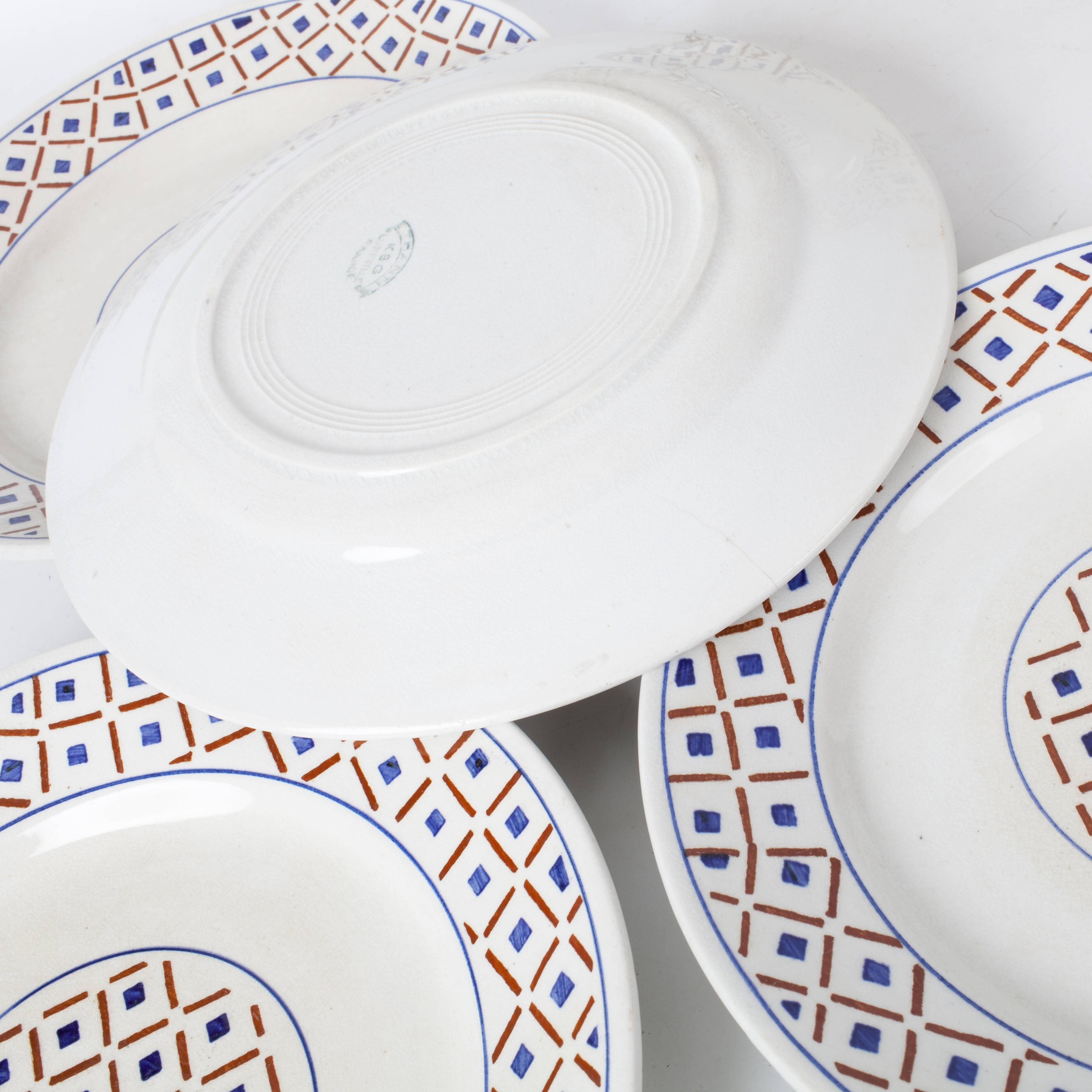 Lot of 6 plates K & G Luneville, model Thann France 1920/1930