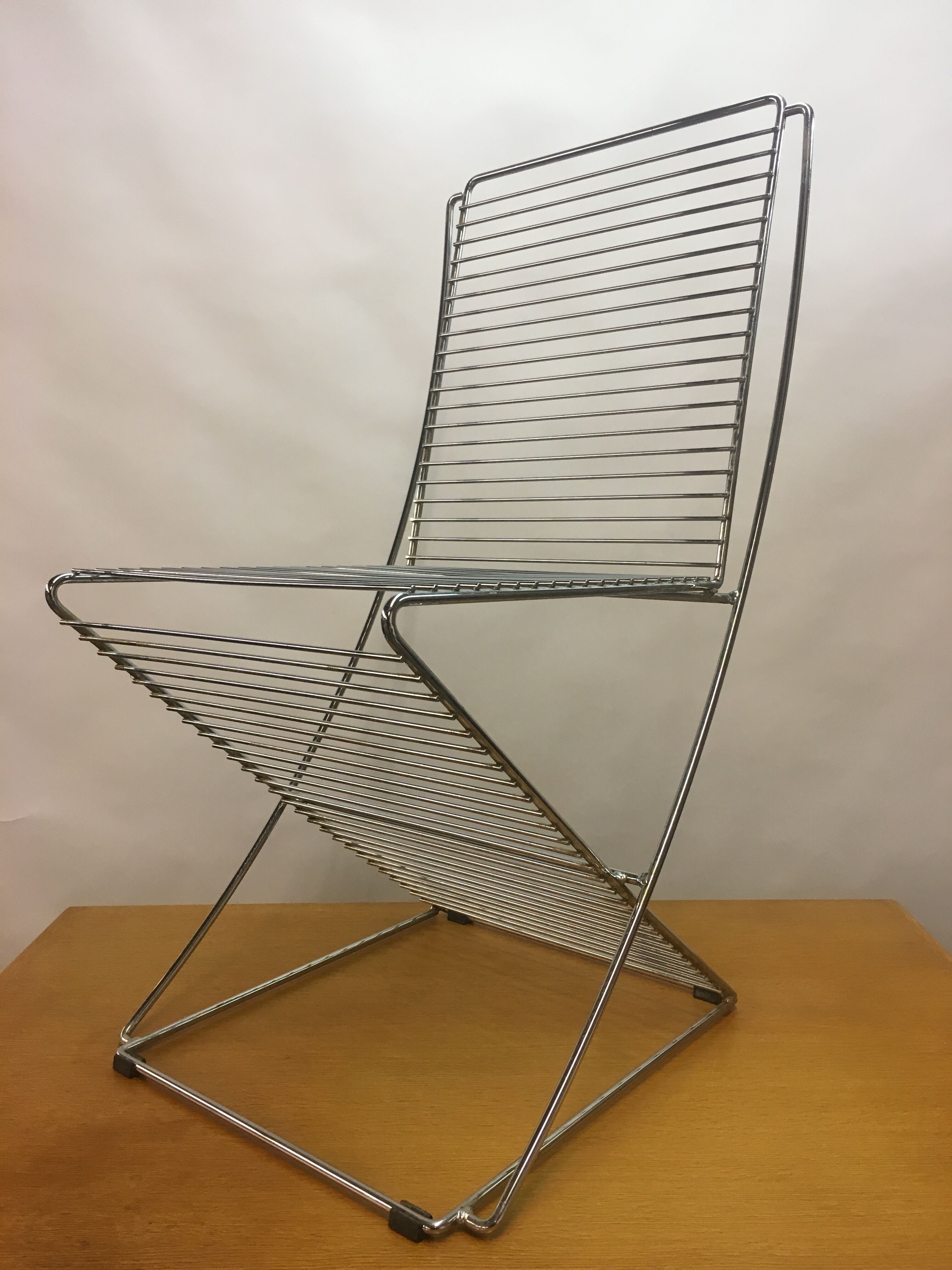 Metal & chrome wire chair, 1970